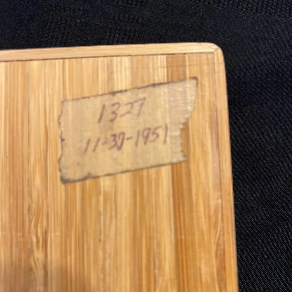 Bamboo 7 Piece Square Coaster Set 4.25”  Includes 6 Coasters & Caddy 1951.